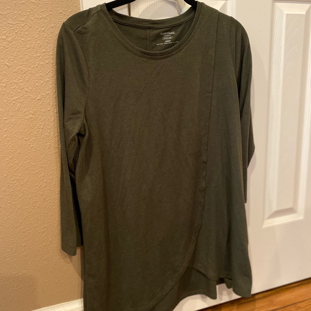 Motherhood Maternity Nursing Top. Great Condition. Size Small. Olive Green